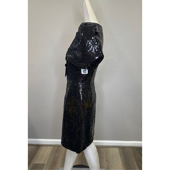 NWOT Rebecca Vallance X Nicky Hilton Lena Bow Mini Dress in Black Size 6 $790 - Picture 7 of 12